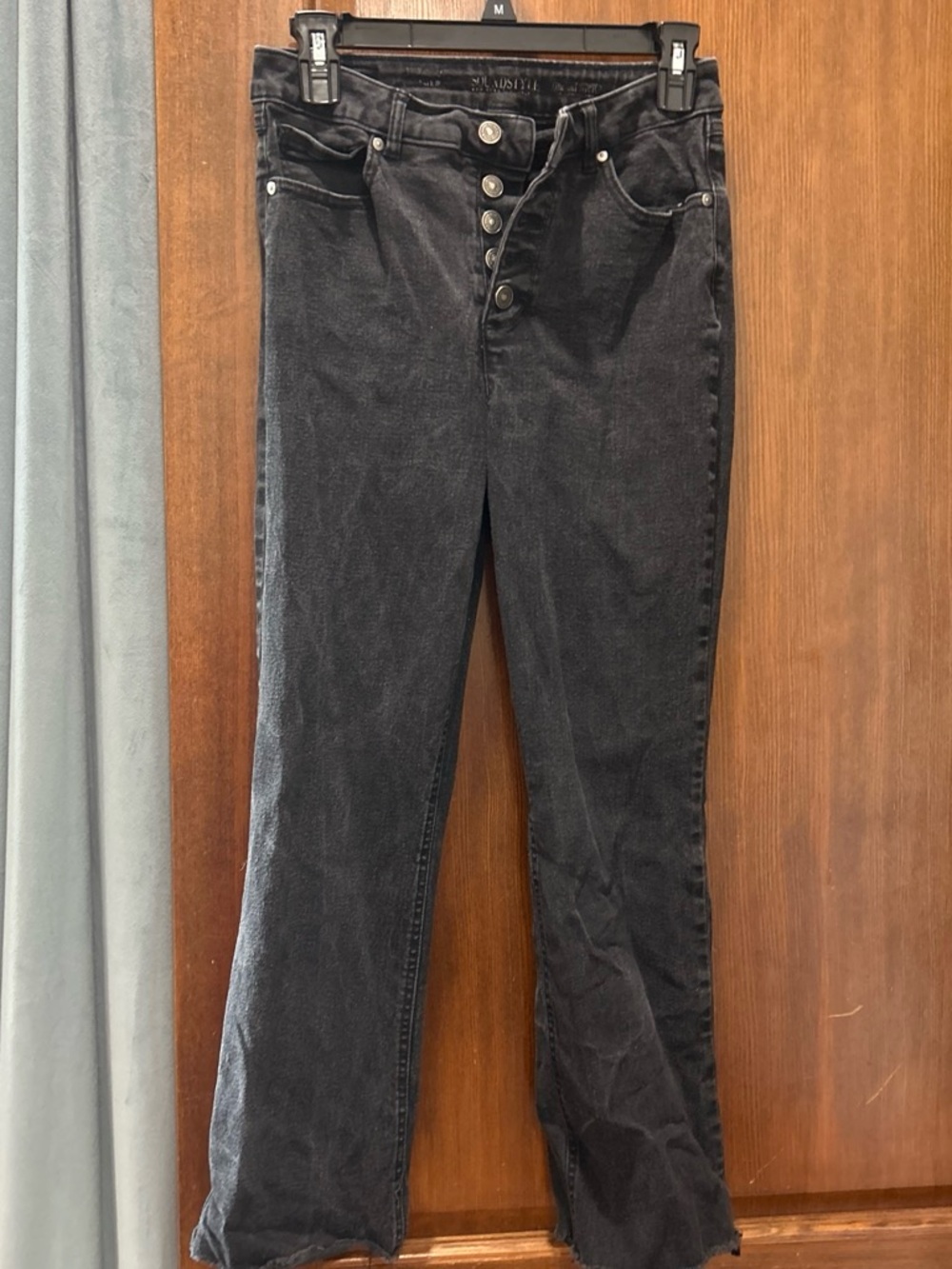 High-Rise Button-Fly Women’s Jeans - Black